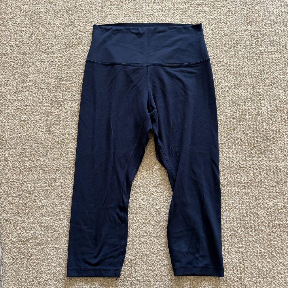 Lululemon Align Crop 21 High Rise Yoga Leggings Womens 12 Navy Blue W6B10S Waist